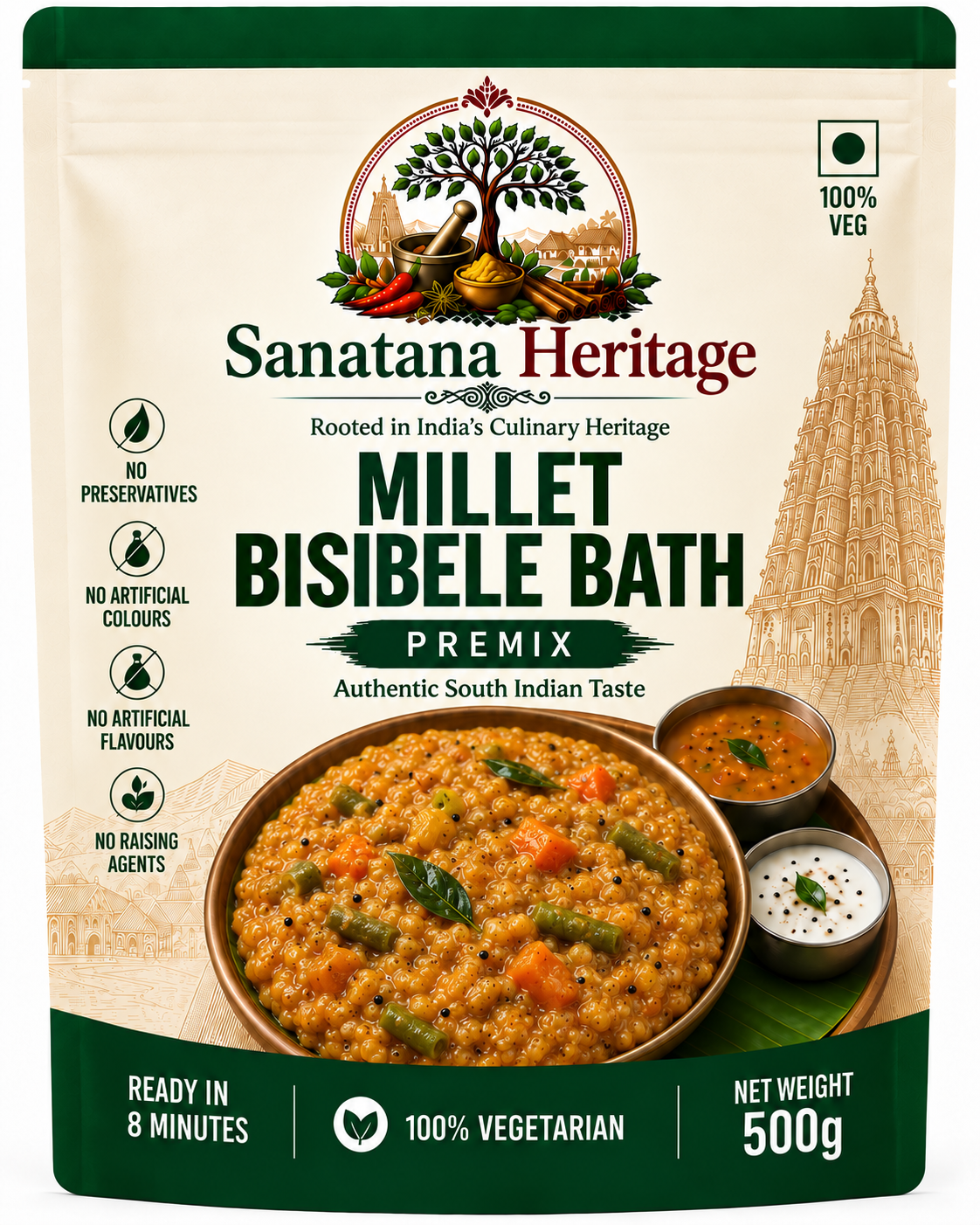 Sanatana Heritage Millet Bisibele Bath Premix ready-to-cook premix