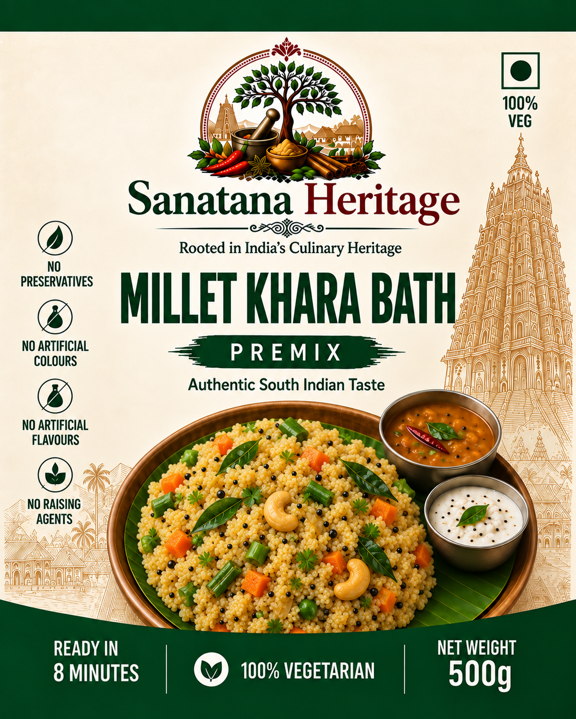 Sanatana Heritage Millet Khara Bath Premix back pack