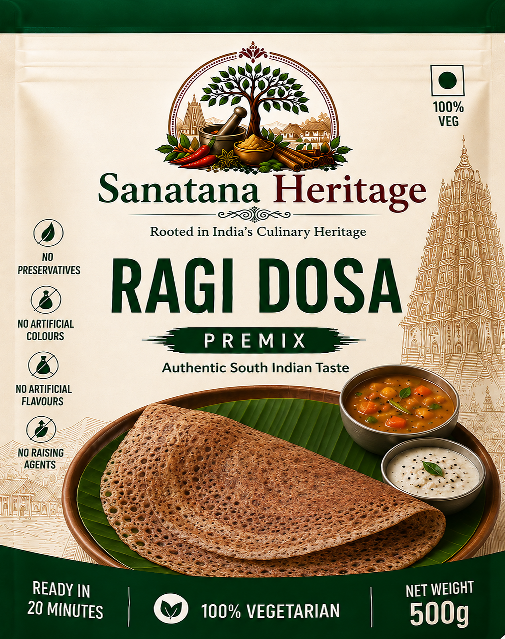 Sanatana Heritage Ragi Dosa Premix ready-to-cook premix