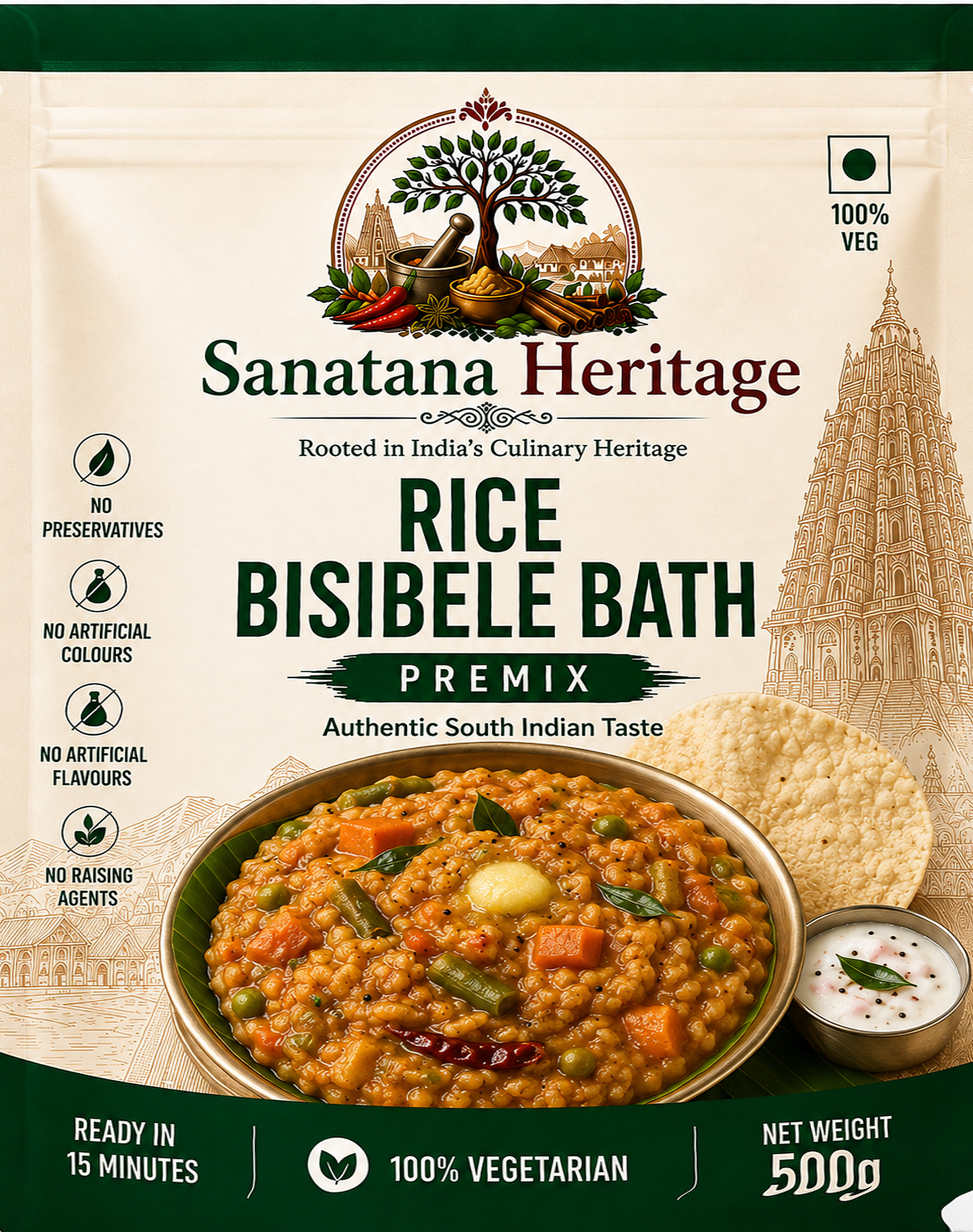 Sanatana Heritage Rice Bisibele Bath Premix ready-to-cook premix